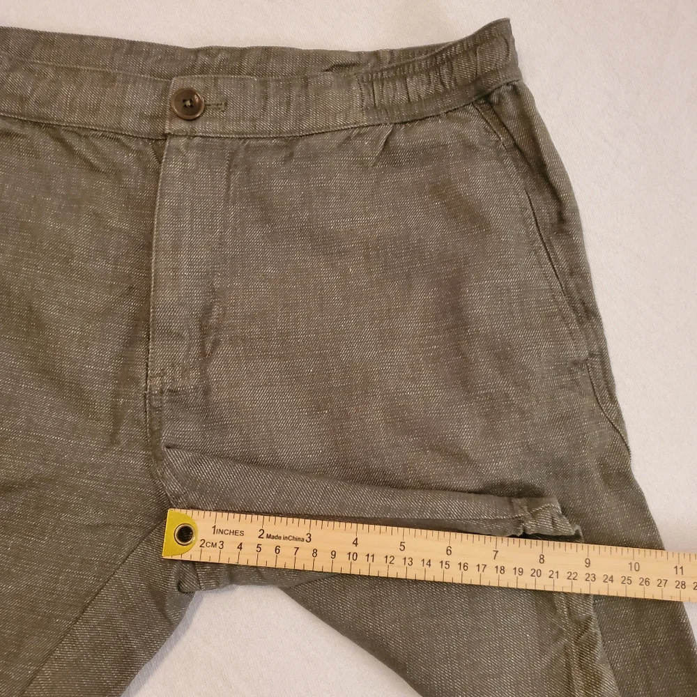 GOOD MAN BRAND‎ Army Green Linen Blend Flat Front Chino Shorts Men's Size L